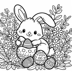 Fröhliche Hase Ostern Malvorlage