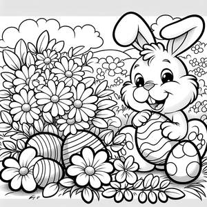 Fröhliche Hase Ostern Malvorlage