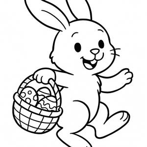Cheerful Bunny Hopping - Free Printable Coloring Page