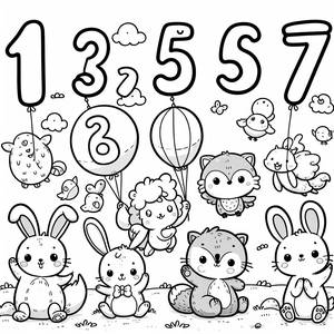 Fröhliche Zähl-Szene Ausmalbild