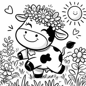 Fröhliche Kuh Ausmalbild