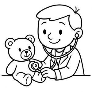 Cheerful Doctor Coloring Page