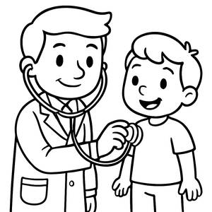 Cheerful Doctor Coloring Page