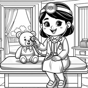 Cheerful Doctor Coloring Page