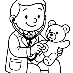 Cheerful Doctor Coloring Page