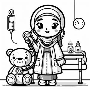 Cheerful Doctor Coloring Page