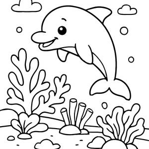Fröhliche Delfin Malvorlage
