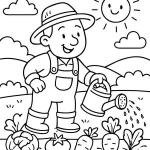 Page à Colorier du Fermier Joyeux