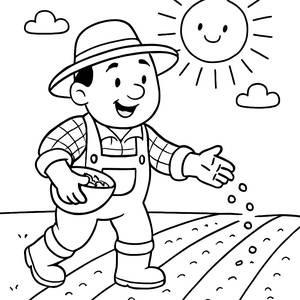 Página para Colorear del Alegre Granjero