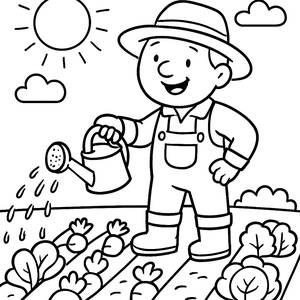 Fröhlicher Bauer Malvorlage