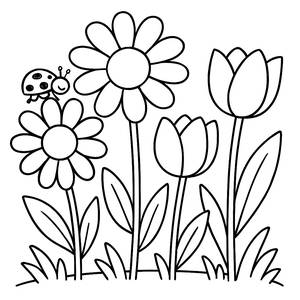 Cheerful Flower Coloring Page