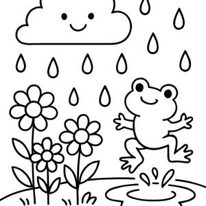 Cheerful Flower Garden Coloring Page