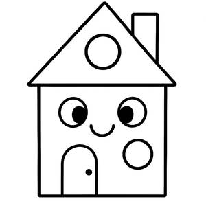 Cheerful House Coloring Page