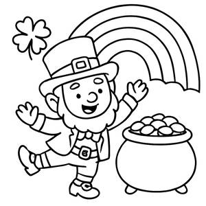 Fröhliche Leprechaun Ausmalbild