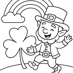 Fröhliche Leprechaun Malvorlage