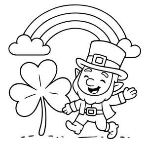 Page à Colorier du Leprechaun Joyeux