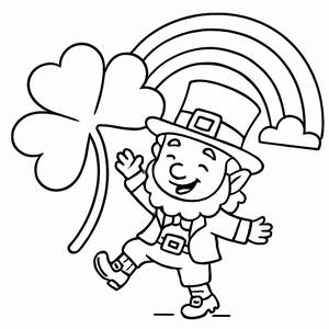 Page à Colorier du Leprechaun Joyeux
