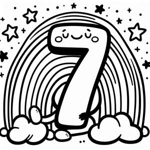 Page à Colorier le Joyeux Numéro 7