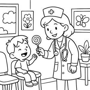 Fröhliche Krankenschwester Malvorlage