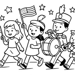 Fröhliche Parade Ausmalbild