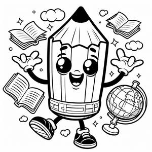 Page à Colorier de Crayon Joyeux