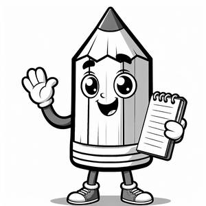 Lächelnder Bleistift Malvorlage