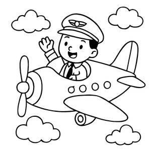 Fröhlicher Pilot Malvorlage