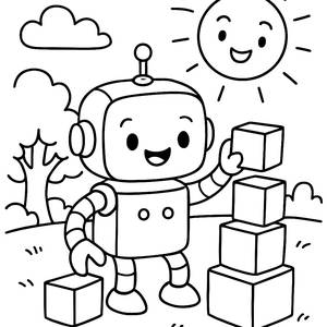 Раскраска Веселого Робота