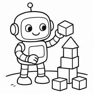 Pagina da Colorare del Robot Allegro