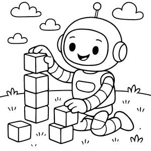 Pagina da Colorare Robot Allegro