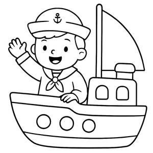 Cheerful Sailor Coloring Page