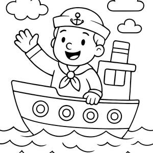 Page à Colorier Marin Joyeux