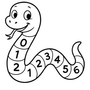 Cheerful Snake Number Coloring Page