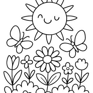 Pagina da Colorare del Sole Allegro