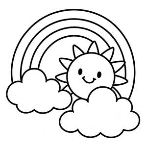 Cheerful Sun Coloring Page