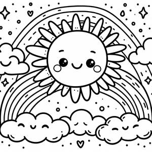 Pagina da Colorare del Sole Allegro