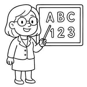 Página para Colorir da Professora Alegre