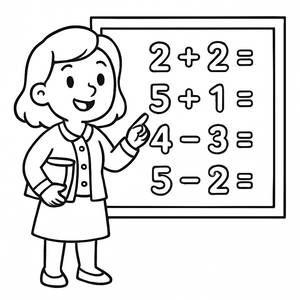 Fröhliche Lehrerin Ausmalbild