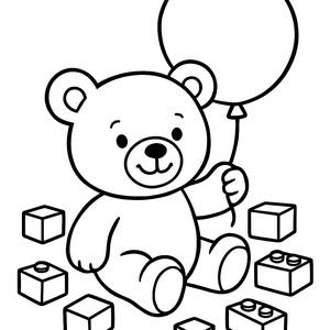 Cheerful Teddy Bear Coloring Page