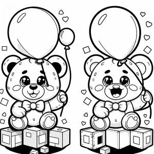 Page à Colorier d'un Ours en Peluche Joyeux