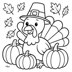 Fröhliche Truthahn Ausmalbild