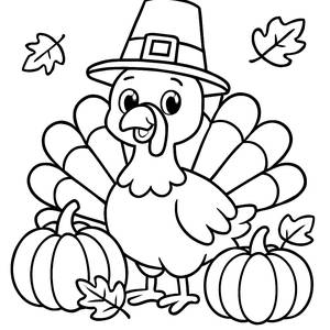 Fröhliche Truthahn Malvorlage