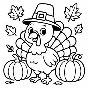 Fröhliche Truthahn Malvorlage