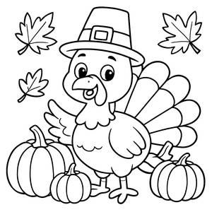 Fröhliche Truthahn Ausmalbild