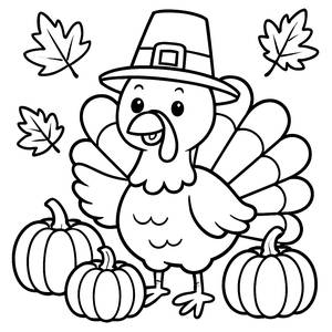 Fröhliche Truthahn Ausmalbild