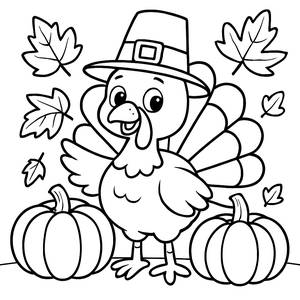 Fröhliche Truthahn Malvorlage