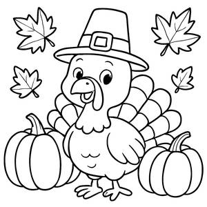 Fröhliche Truthahn Ausmalbild für Erntedankfest