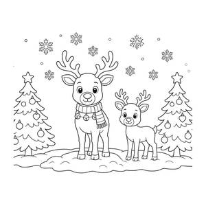 Renne di Natale da colorare