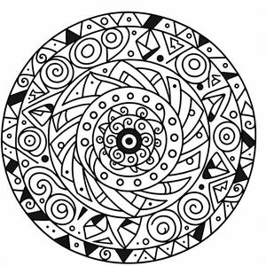 Раскрасьте свой мир с помощью страницы для раскрашивания спирального мандалы из треугольников