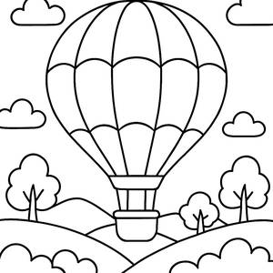 Bunte Heißluftballon Malvorlage